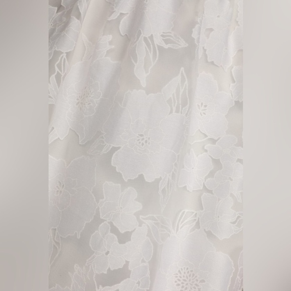SOLD Brand New Lulus Feeling Like Forever White Jacquard Organza Midi Dress XL - Picture 10 of 10